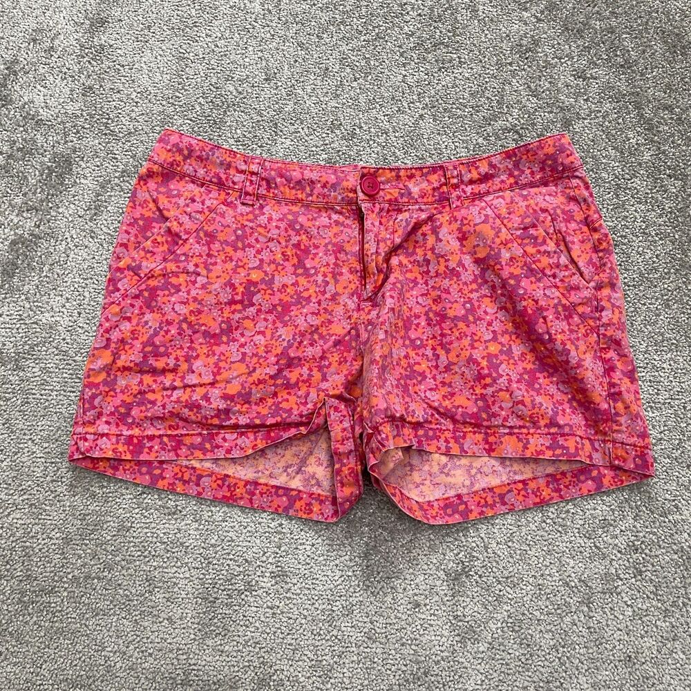 Columbia Kenzie Cove Casual Shorts Womens 8 4L Multicolor Floral Mid Rise Cotton